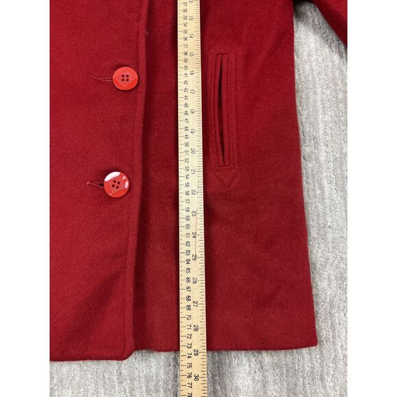 Talbots Jacket Womens Petite 12 Red 100%‎ Pure Wool Classic USA - Picture 6 of 16